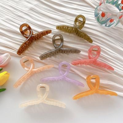 China DOWELL Fashion Korean Wholesale Flame Hair Clip Extra Large Candy Color Resin Hair Claw Clips for sale