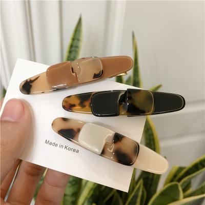 China Korean Fashion DOWELL Print Tortoiseshell Color Hair Accessories Stitching Acetate Hair Clips for sale