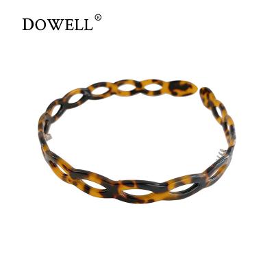 China Fashion Korean DOWELL 2022 Acetate Plate Hair Accessories Tortoiseshell U-Shape Acetate Women Headband for sale