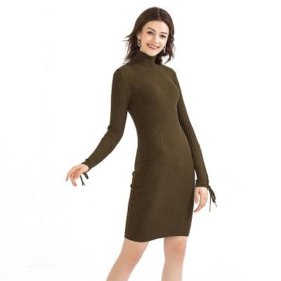 China Viable Best Selling Slim Knit Dress For Women Knit Sweater Long Sleeve One Piece Dress for sale