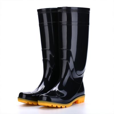 China Round Mens Fashion Slip Resistant Waterproof Shoes Water Boots PVC Knee High Rain Boots for sale