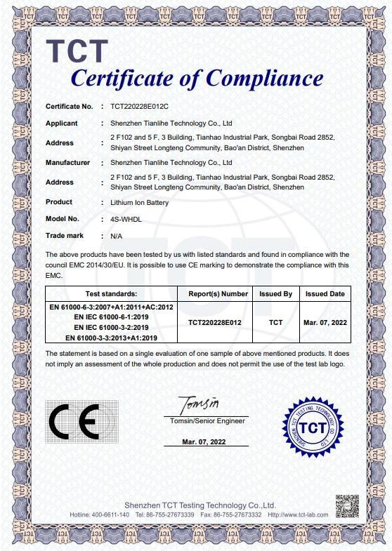 CE - Shenzhen Tianlihe Technology Co., Ltd.