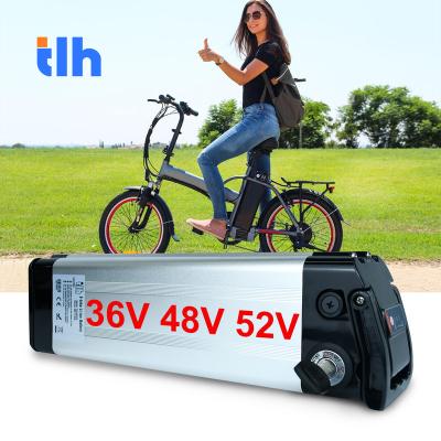 China Electric bicycle 30ah 20ah 10ah 60ah 36v 48v 36 48v e-bike lithium ion spare silver fish downtube battery pack for ebike/escooter for sale