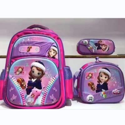 China Other New Arrive Cartoon Children Backpack Shoulder Bag Pencil Bag Set Children Large Size Schoolbags for sale