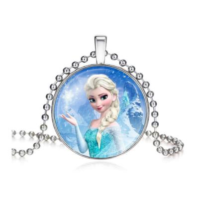 China ALLOY Children Jewelry Time Gem Necklace Silver Alloy Glass Necklace for sale