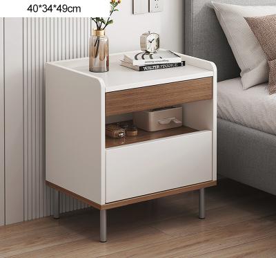 China Factory Wholesale White Custom Color Convertible 2 Layer Bedside Table For Home Furniture Bedroom Nightstands Organizer for sale