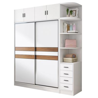 China Sliding Door Adjustable Multi-Layer Wardrobe Solid Wood Combination Simple Overall Wardrobe (The Other) for sale