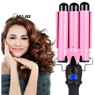 China 3 Barrel Automatic Rotating Automatic Hair Curler Rollers Private Label Hair Curler Rollers Portable Automobile Hair Curling Iron Cordless Hair Curlers for sale