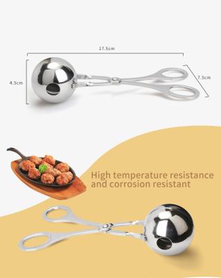 China Kitchen Meatball Maker Tool Stainless Steel Meatball Maker Tool Fish Flesh Rice Ball Maker Non-Stick Viable Silver Stuffed Meatball Mold for sale