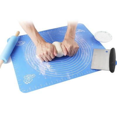 China Free Sample Sustainable Food Grade Silicone Baking Liners Baking Mat Baking Pastry Rolling Mat Bakeware Rolling Flour Scale Mat Kneading Dough Pad for sale