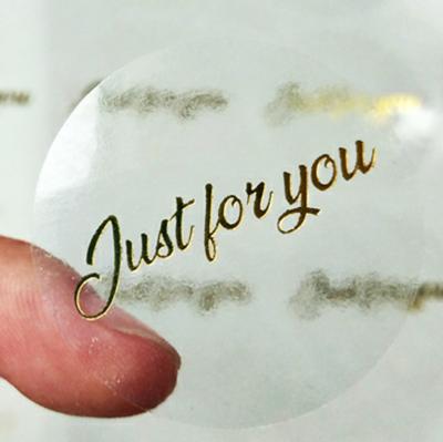 China Transparent waterproof gold foil just for you stickers; Waterproof thank you stickers; happy birthday stickers for sale