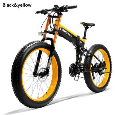 China 2022NEW Aluminum Alloy Full Suspension 1000W Lithium Battery Fat Tire Folding Electric Bike Electric Mountain Bike for sale