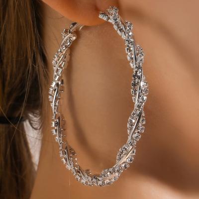 China BAOYANG Fashion Large Crossing Exaggeration Circle Rhinestone Dazzle Circle Earring for sale