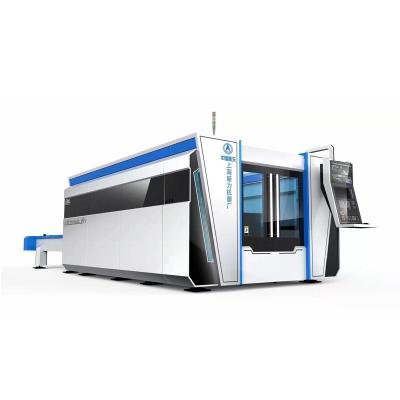 China Full Fiber Laser Cutting Machine 4000W Water Cooled Enclosed CNC Laser Sheet Metal Cutting Machine With N-light Laser for sale