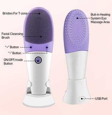 China Handheld Silicone Cordless Filling Facial Cleansing Brush With Remover Bottom Face Bags Eye Brush Man Cleaning Use BP-1713P for sale