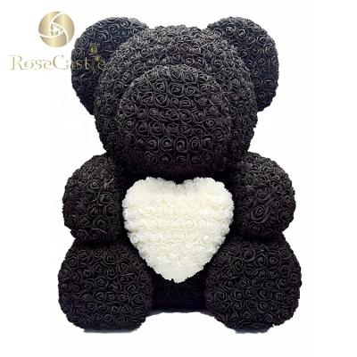 China Green Luxurious Environmental Protection Gift Idea Handcrafted 70cm PE Foam Teddy Bear Rose Bear for sale