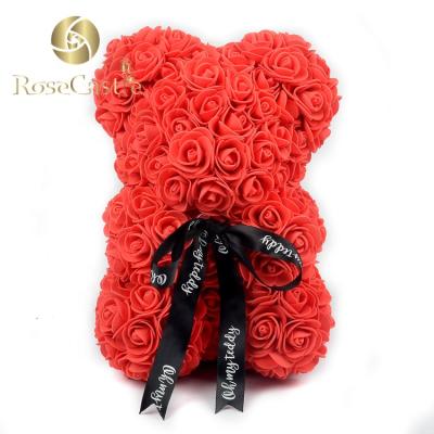 China Green Environmental Protection 25cm Handmade Preserved Lovely Rose Bear For Girlfriend Love Gift for sale