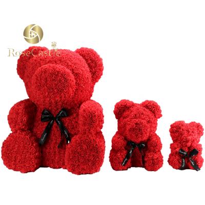 China 2020 Environmental Protection PE Foam Handcrafted Teddy Bear Rose Bear 40cm Green for sale