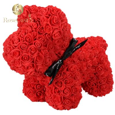 China 2020 Hot Selling Environmental Protection Green Custom Color Rose Bear Teddy Bear Rose Dog for sale