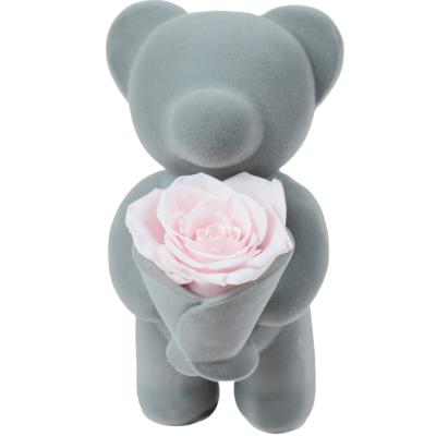 China 2019 Best High Quality Green Environmental Protection Teddy Preserved Rose Bear for sale