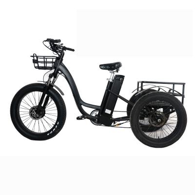 China 20/24 inch aluminum alloy fat tire mountain electric tricycle ebike 500w 800W bafang wholesale brushless motor for sale