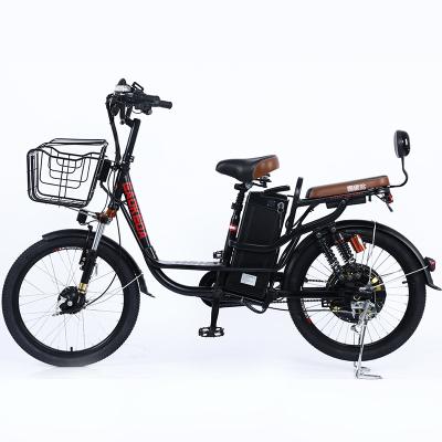 China 2021 New China 48V E Bike Mens Electric Bicycle Full Carbon Steel City Ebike Suspension For Adult Max Charger OEM Motor Hub for sale