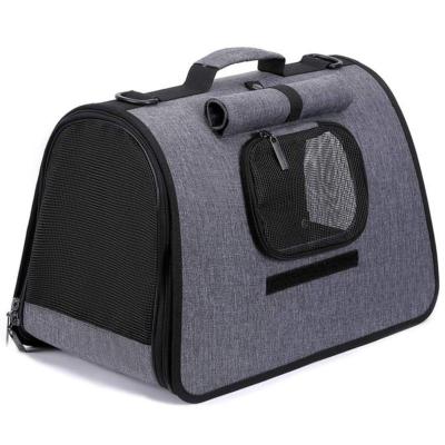 China Gray Pet Carrier Waterproof Portable Portable Pet Cage Foldable Pet Travel Bag for Cats and Small Dogs Pet Cage for sale