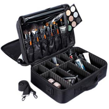 China Hot sales fashion makeup bag storage cosmetic organizer with dividable compartment, makeup train case for sale