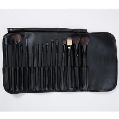 China PU Make Up Brushes Bag Professional PU Make Up Brushes Bag Roll Up Makeup Pouch With 15 Pcs Cosmetic Brushes for sale