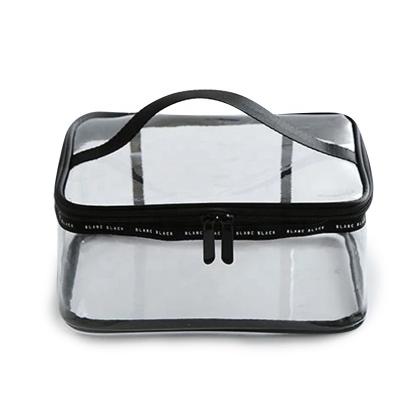 China Promotional Fashion Cosmetic Toiletry Organizer Bag Clear PVC Vinyl Zipper Bags With Handles for sale