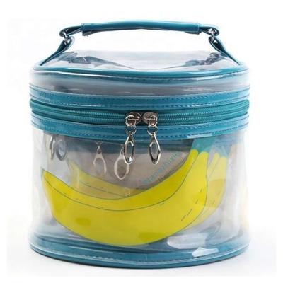 China Stylish PVC Waterproof Cosmetic Pouch Round Clear PVC Waterproof Cosmetic Pouch For Travel for sale