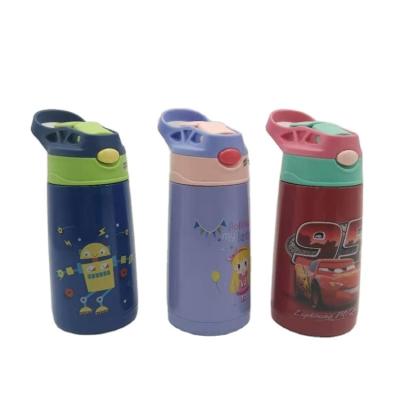 China Sustainable Wholesale Customized 450ml Kids Drinking Bottle Stainless Steel Beverage Kids Water Bottle With Straw for sale