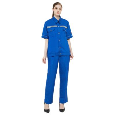 China 6004 Two Piece Short Sleeve Anti Static Work Clothing For Workers for sale