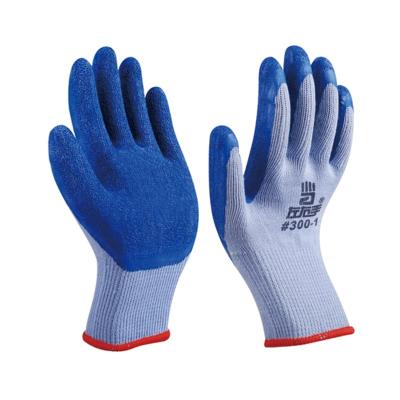 China 10 Gauge 5 Anti-Slip Gray Poly-Cotton Liner Liner With Blue Ply Latex Palm Coated Gloves for sale