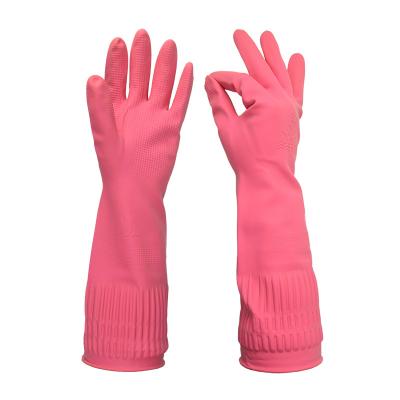 China 38cm Long Latex Arm Gloves Household Extra Long Protection Latex Unlined Gloves for sale