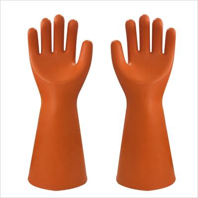 China Natural Rubber 25kv Orange Color Insulated Dielectric Safety Insulated Gloves GJY0002 for sale