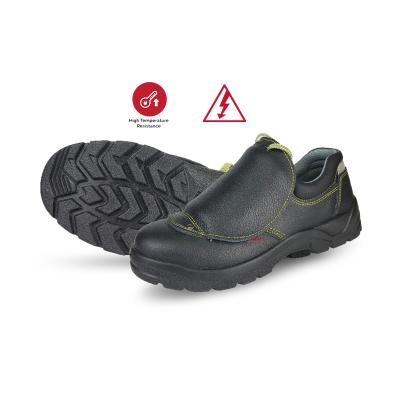 China Puncture Resistance Slip Resistant Welder Safety Shoes Heat Resistant Leather Safety Shoes With Lace Cover for sale