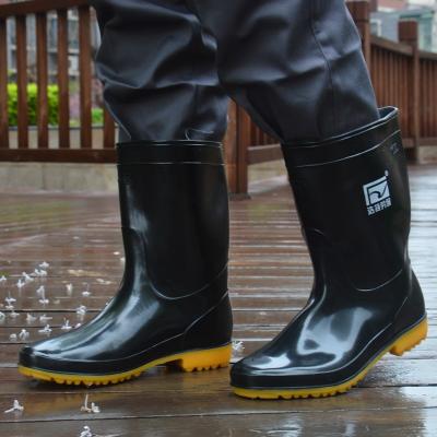 China EVA and PVC waterproof rain boots anti slip soles design for work and general household mud rain boots for sale