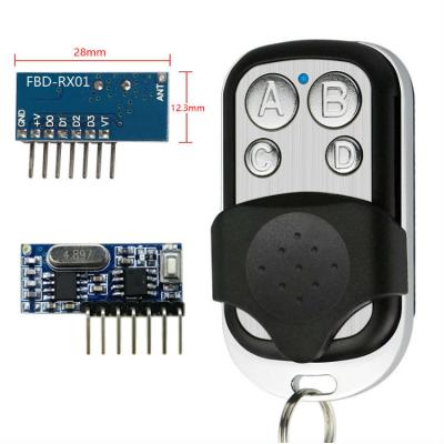 China Durable 433 Mhz Wireless Metal 4 Button RF Transceiver Kit Remote Control With Receiver for sale