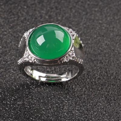 China CLASSIC Fashion Jewelry Fine Jades Stone Rings Male Oval Green Jade Ring for sale