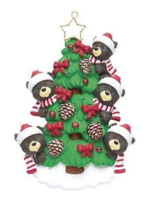 China China Personalized 2022 Christmas Tree Resin Bear Decor Black Animal Home Christmas Ornament for sale