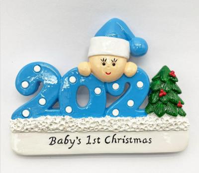 China 2021 China Customs 1st Customs Baby Christmas Carnival Fancy Souvenir Personalized Christmas Ornaments Blue for sale