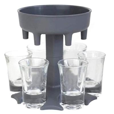 China 6 Shot Glasses Dispenser Stocked Glasses Hanging Rack Holder Gifts Drinking Games For Cocktail Gatherings Weekend for sale