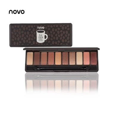 China Waterproof 10 Colors Loose NOVO Fashion Eyeshadow Palette Matte Shimmer Dye Eyeshadow Makeup Brush Cosmetics for sale