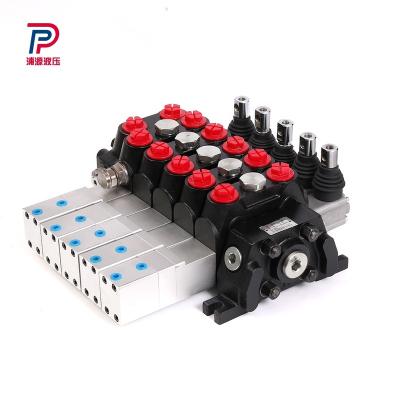 China Compact structure Wholesale 5 Spools DCV100 Series Electric Hydraulic Directional Control Block Sectional Valve for sale