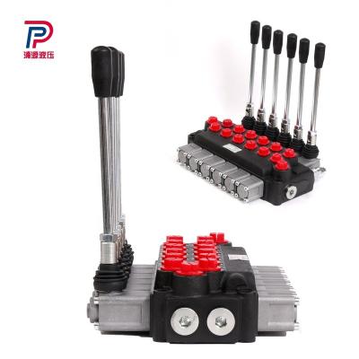 China Compact structure Manufacturer Manual Operated 6 Joystick Hydraulic Control Valve DCV40 Series for Elevator Spare Parts for sale