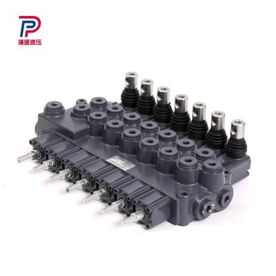 China Compact structure 40L/min 350 Kmpa DCV40 Series 7 Spools Double Acting Directional Hydraulic Valve with G3/8 Port for sale