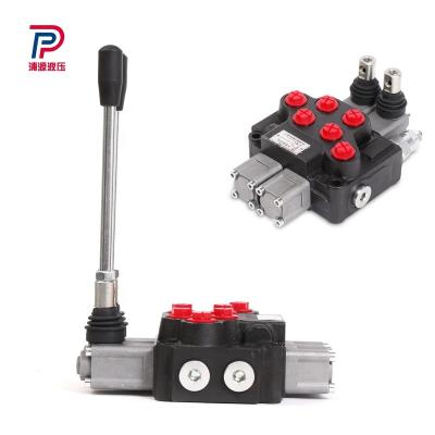 China Compact structure Dcv40 2 Spools Manual Control Hydraulic Monoblock Directional Valve for sale