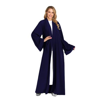 China Comfortable Feel Fashion Middle East Robe Dubai Oman Pleated Sleeve Cardigan Abaya Muslim Islamic Clothing Muslim Women Prayer Clothing Hijab for sale