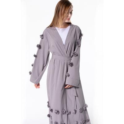 China 2021 New Sensation New Arabia Modest Floral Open Abaya Modern Islamic Muslim Women Latest Clothing Comfortable Abaya Designs Clothing for sale